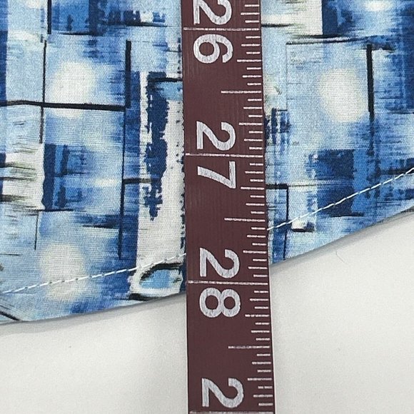 Robert Graham Shirt Men S Blue White Geometric Long Sleeve Button Up Flip Cuff - Picture 10 of 12